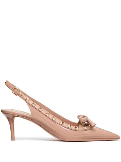 blush beige calf leather patent finish signature Valentino Garavani | 4W2S0IB8TZEGF9